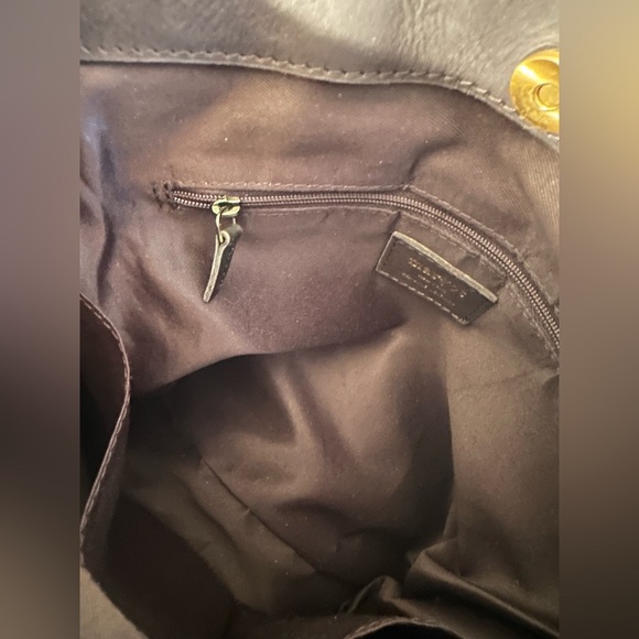 MARGOT Black Genuine Leather Chevron Hobo Bag Purse Adjustable Strap North/South - Picture 15 of 16